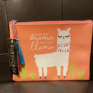 Ruby + Cash large zippered pouch for make-up, or skin care.